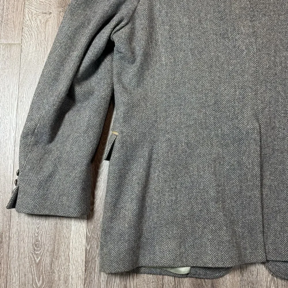 Pendleton Blazer Mens 46 Gray Herringbone Tweed Western Sport Coat